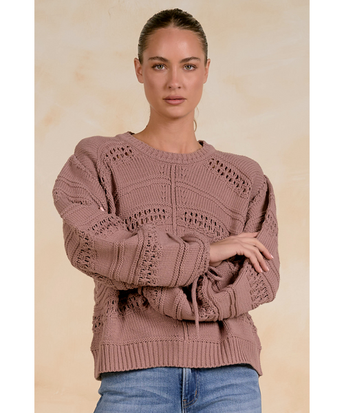 Arynn Tie Sleeve Knit Sweater