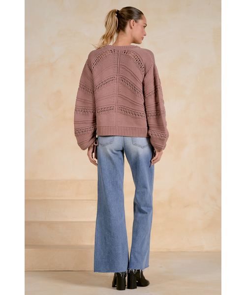 Arynn Tie Sleeve Knit Sweater
