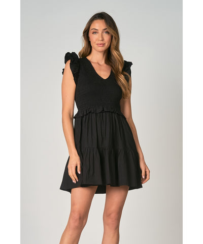 Nora Ruffle Sleeve Mini Dress