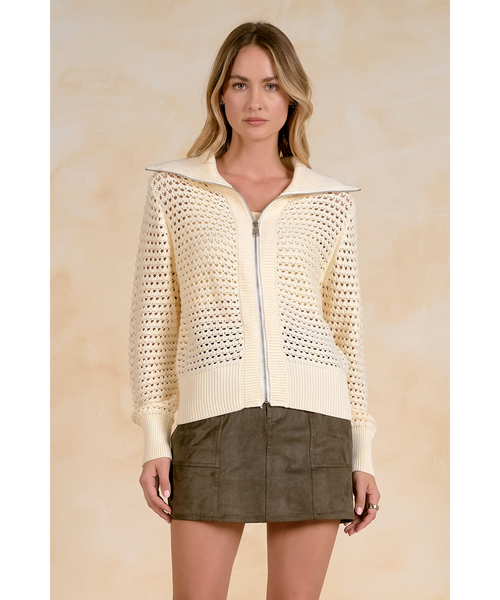 Karstyn Open Knit Zip Up