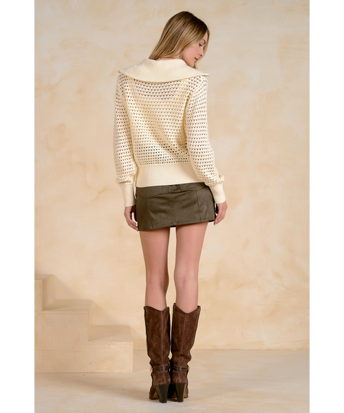 Karstyn Open Knit Zip Up