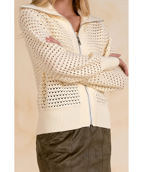 Karstyn Open Knit Zip Up