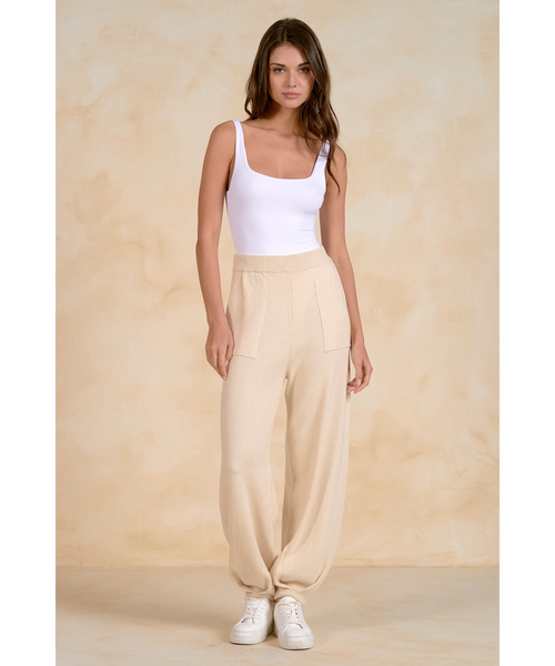 Kelsie Knit Pleat Hem Pants