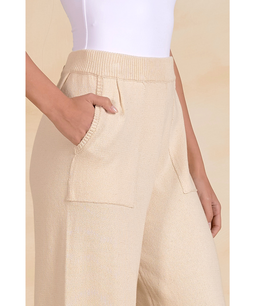 Kelsie Knit Pleat Hem Pants