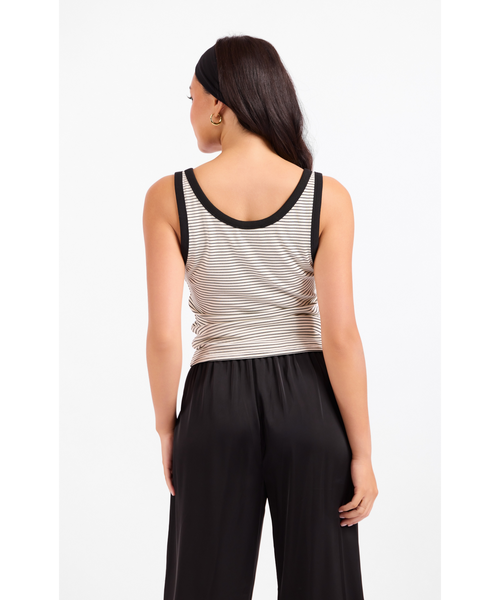 Gaia Stripe Tank Top - Black