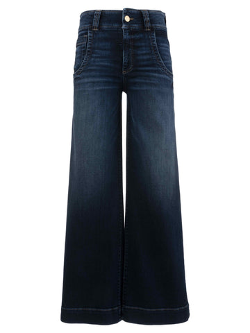Meg High Rise Wide Stitch Denim - Dark