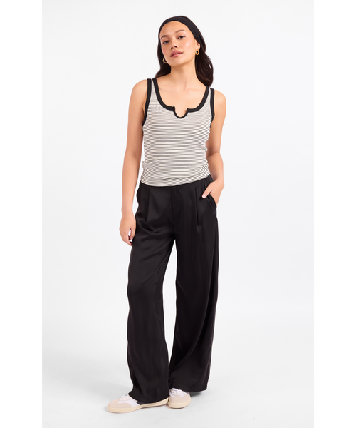 Gaia Stripe Tank Top - Black