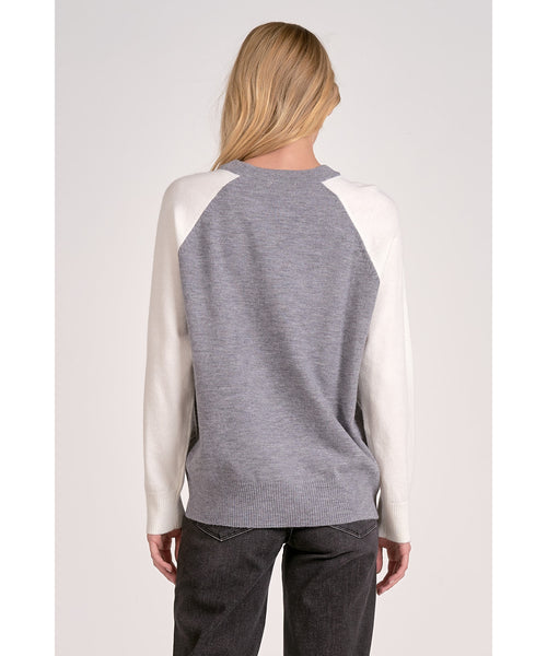Tanner Colorblock Sweater - Grey/Ivory