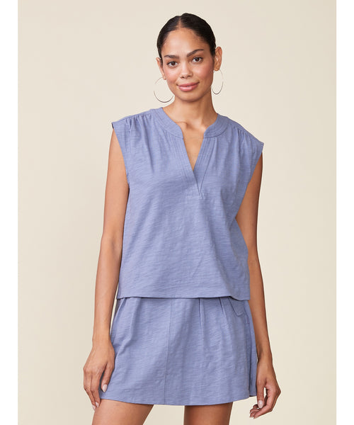 Dillie Slub Mini Skirt - Denim