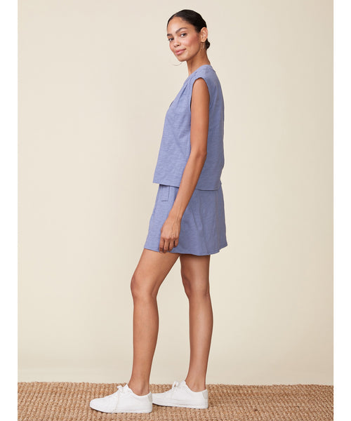 Dillie Slub Mini Skirt - Denim