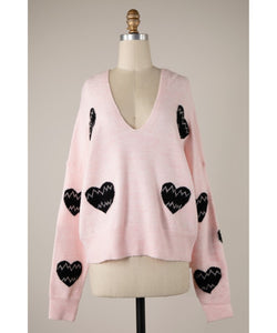 Piece of My Heart Sweater - Blush