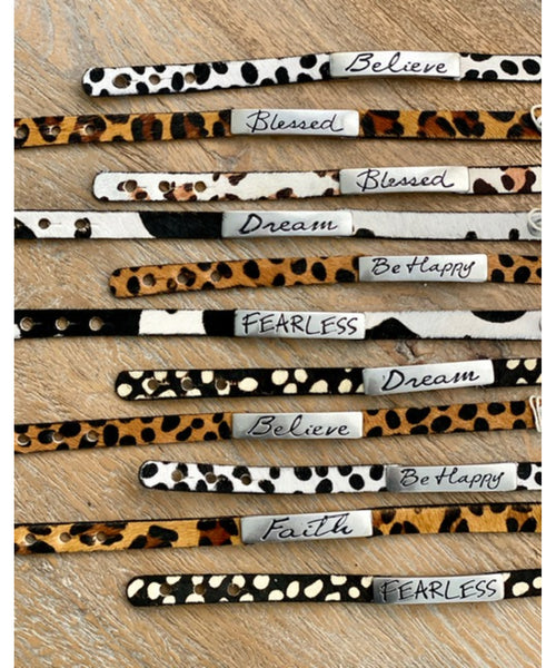 Cowhide Animal Print Inspirational Bracelets - Multiple Choices