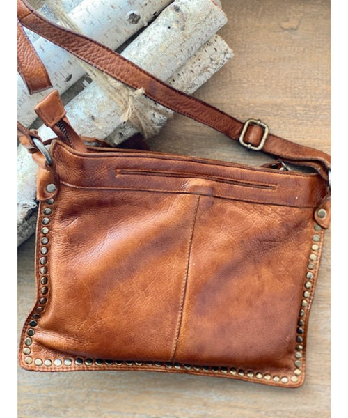 Isla Studded Crossbody Bag - Cognac
