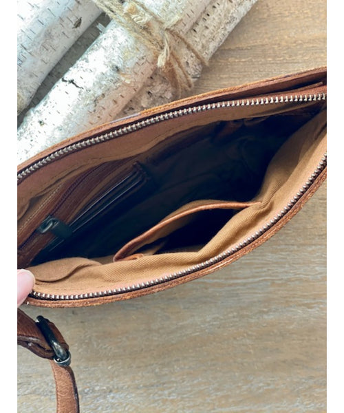 Isla Studded Crossbody Bag - Cognac
