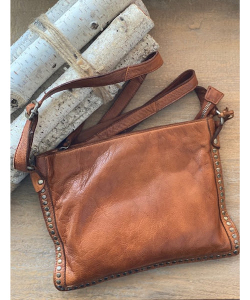 Isla Studded Crossbody Bag - Cognac