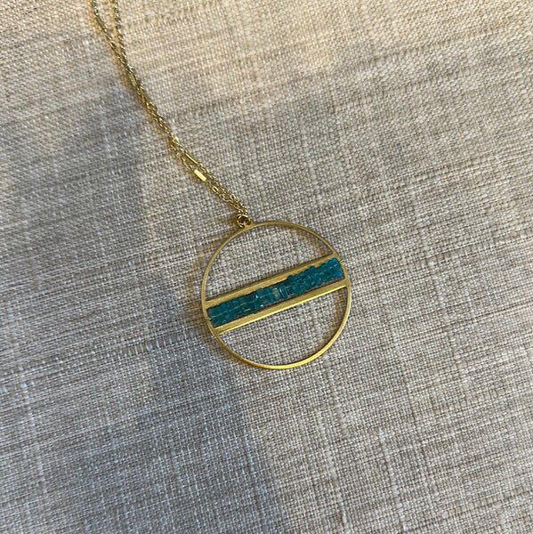 Heishi Hoop Necklace - Apatite