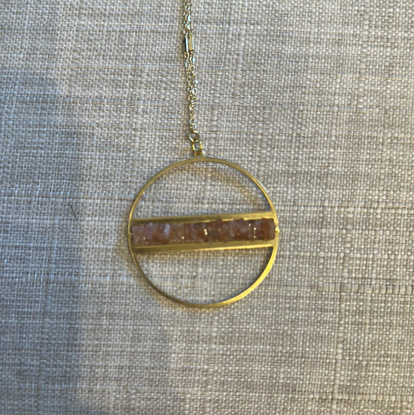 Heishi Hoop Necklace - Sunstone