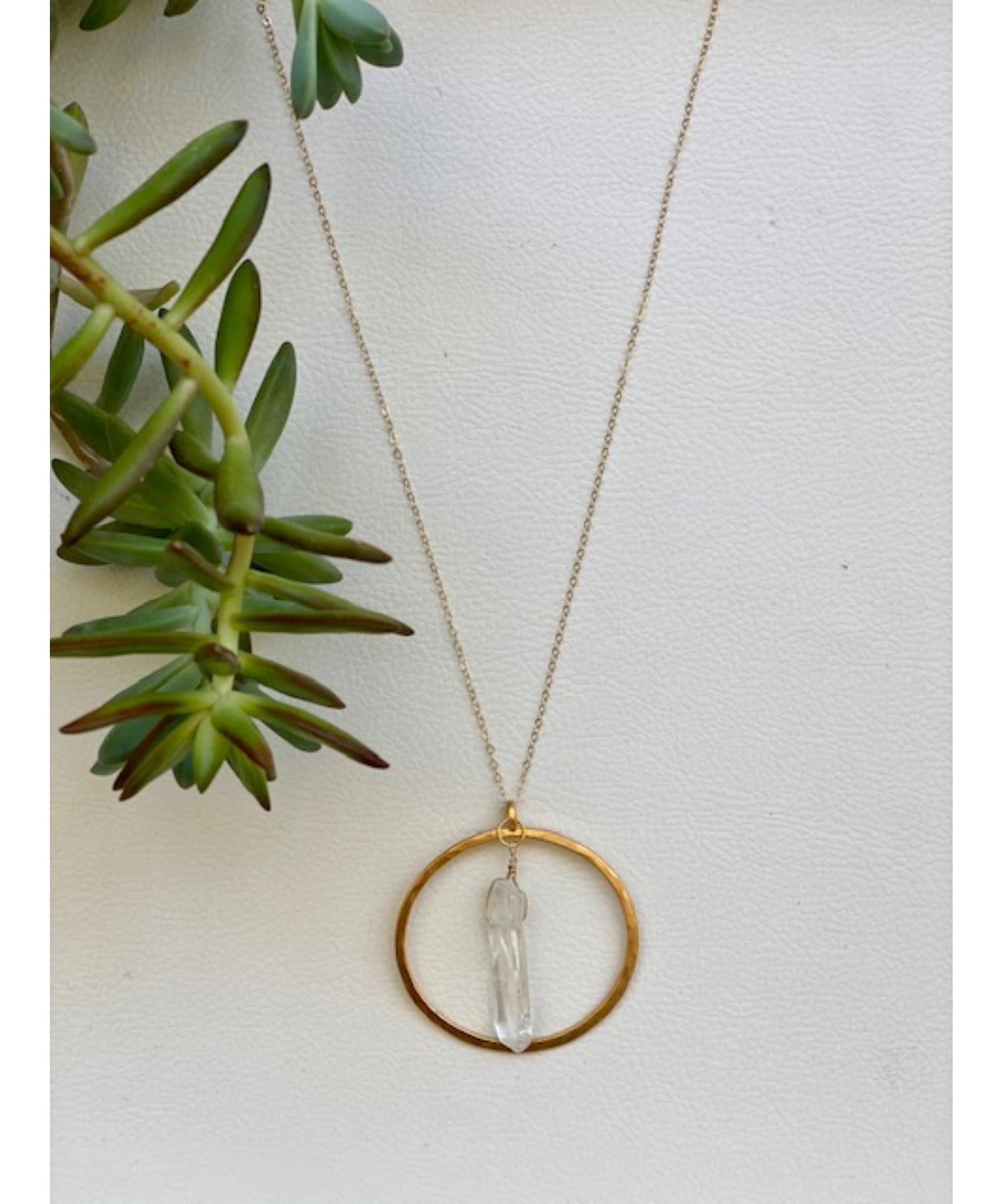 Althea Crystal Shard Circle Necklace